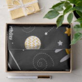 Papier Mousseline Stars Moon Space Rocket Anniversaire (Cadeau)