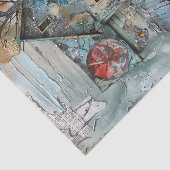 PAPIER MOUSSELINE STATION DE TRAIN SHABBY BLUE DÉCOUPAGE MÉDIA (Détail)