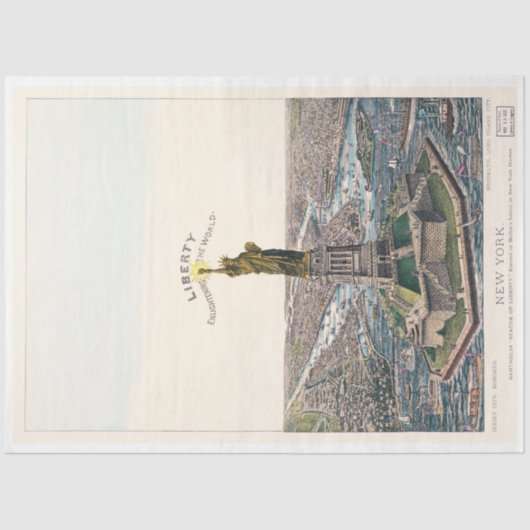 Papier Mousseline Statue de la Liberté New York Ephemera Decoupage (Recto)