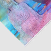 Papier Mousseline Statue du Bouddha et Lotus dans l'eau (Détail)