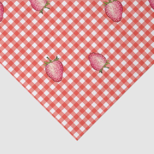 Papier Mousseline Stawberry Barn En vichy rouge (Détail)