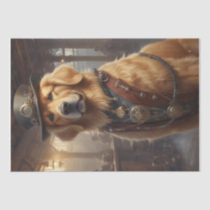 Papier Mousseline Steam Punk Golden Retriever tissu/papier découpage