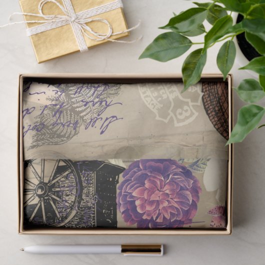 Papier Mousseline Steampunk Air Balloon Art industriel (Cadeau)