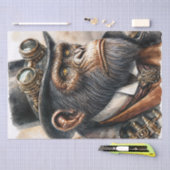 Papier Mousseline Steampunk Ape Watercolor Art (Artisanat)