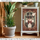 Papier Mousseline Steampunk / Art Nouveau Femme, Gold CM8 Découpage