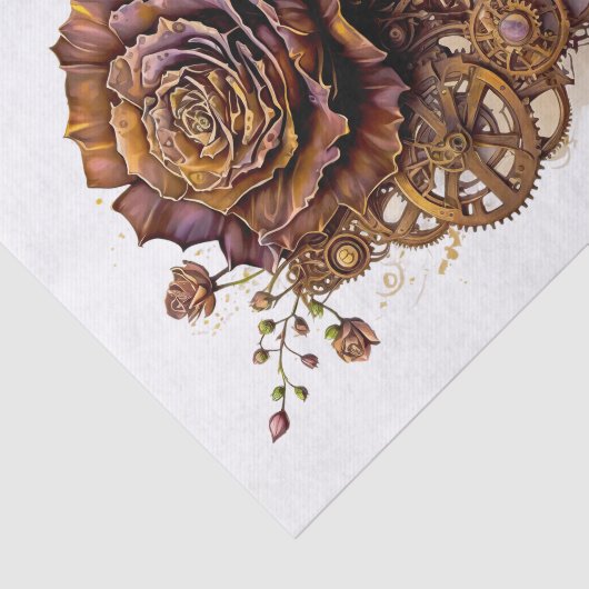 Papier Mousseline Steampunk Art rose pour Decoupage (Détail)