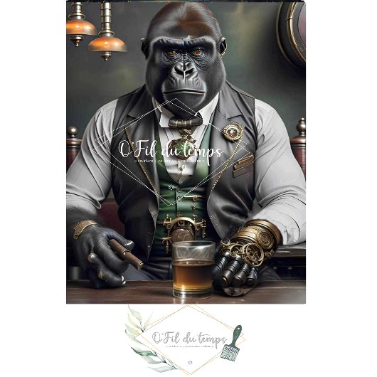 Papier Mousseline Steampunk Black Gorilla big boss