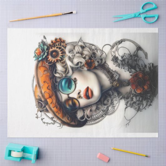 Papier Mousseline Steampunk Boho Aventuré Cassandrea Decoupage (Artisanat)