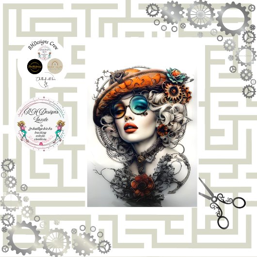 Papier Mousseline Steampunk Boho Aventuré Cassandrea Decoupage