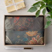 Papier Mousseline Steampunk Cat Guardian Turquoise Découpage orange (Cadeau)