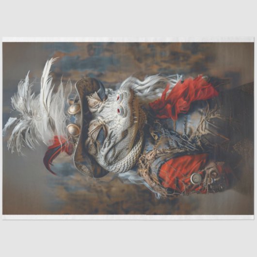 Papier Mousseline Steampunk Charming Alligator Decoupage (Recto)