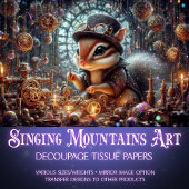 Papier Mousseline Steampunk Chipmunk Dream Mécanique Découpage