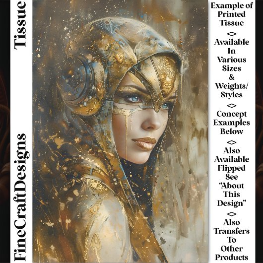 Papier Mousseline Steampunk Clockpunk Metallic Woman CV2 Découpage