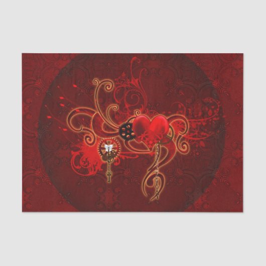 Papier Mousseline Steampunk, coeur cinglant (Recto)