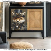 Papier Mousseline Steampunk Cute Elegant Fox BR8 Découpage