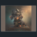 Papier Mousseline Steampunk Dachshund<br><div class="desc">Un adorable dachshund en robe steampunk</div>