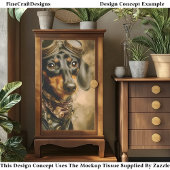 Papier Mousseline Steampunk Dachshund Dog Aviator EP7R Decoupage