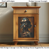 Papier Mousseline Steampunk Dachshund Wiener Portrait CR5 Découpage