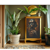 Papier Mousseline Steampunk Dachshund Wiener Portrait CR5 Découpage