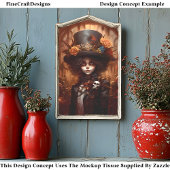 Papier Mousseline Steampunk Day Of The Dead Girl Decoupage Left 122