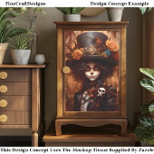 Papier Mousseline Steampunk Day Of The Dead Girl Decoupage Left 122