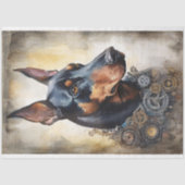 Papier Mousseline Steampunk Doberman 6 Papier de découpage (Recto)