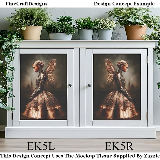 Papier Mousseline Steampunk Dystopian Fairy Woman EK5L Decoupage