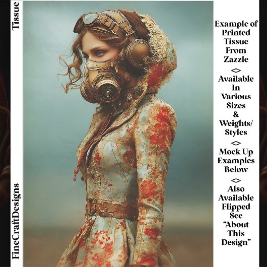 Papier Mousseline Steampunk Dystopian Femme Dans Le Masque EK4L Deco