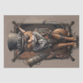 Papier Mousseline Steampunk Explorer Chat - découpage - (Recto)