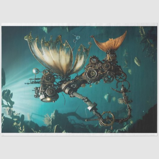 Papier Mousseline Steampunk Fairy sous-marin World Decoupage (Recto)