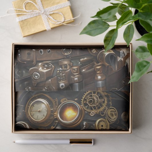Papier Mousseline Steampunk Femme Mécanique Éléments Découpage (Cadeau)