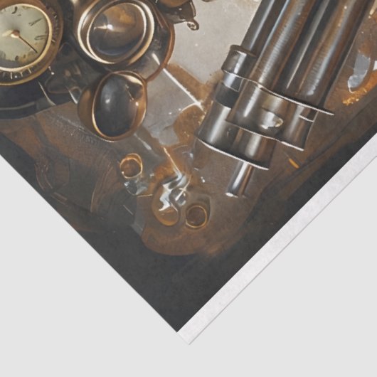 Papier Mousseline Steampunk Femme Mécanique Éléments Découpage (Détail)