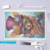 Papier Mousseline Steampunk Floral Pup 2 (Artisanat)