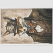 Papier Mousseline Steampunk Fox 1 Découpage Papier Tissu (Recto)