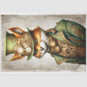 Papier Mousseline Steampunk Fox 3 Portrait Decoupage Papier (Recto)