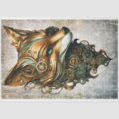 Papier Mousseline Steampunk Fox Portrait Decoupage Papier (Recto)
