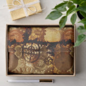 Papier Mousseline Steampunk Gears Decoupage Papier de tissus (Cadeau)