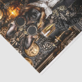 Papier Mousseline Steampunk German Shepherd, Alsacien BT4 Decoupage (Détail)