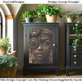 Papier Mousseline Steampunk Girl Dark Mousseline Faux Mosaic 028