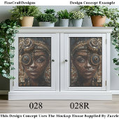 Papier Mousseline Steampunk Girl Dark Mousseline Faux Mosaic 028