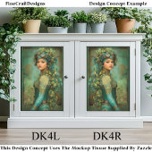 Papier Mousseline Steampunk Girl In Ivy Headdress DK4R Decoupage