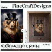Papier Mousseline Steampunk Golden Retriever Casquette Decoupage RL 