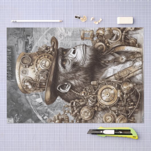 Papier Mousseline Steampunk Gorilla (Artisanat)