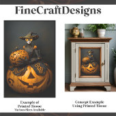 Papier Mousseline Steampunk Halloween Citrouille Lady F2L Decoupage