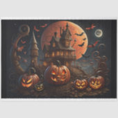 Papier Mousseline Steampunk Halloween Pumpkin town castle (Recto)