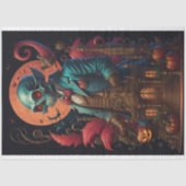Papier Mousseline Steampunk Holloween Ghoul avec patch citrouille (Recto)