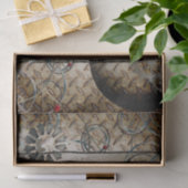Papier Mousseline Steampunk, horloges et vitesses (Cadeau)