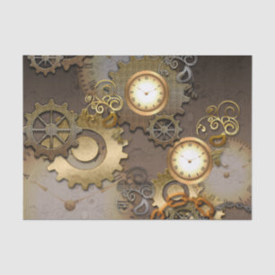 Papier Mousseline Steampunk, horloges et vitesses