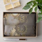 Papier Mousseline Steampunk, horloges et vitesses (Cadeau)