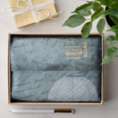 Papier Mousseline Steampunk Hot Air Balloon Dusk Blue écriture manus (Cadeau)